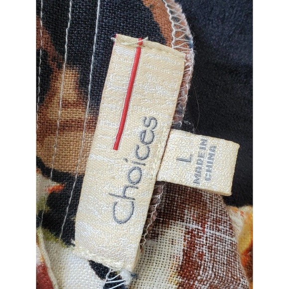 Choices Womens Multicolor Floral Long Sleeve Buttons Front Casual Jacket Size L - Picture 9 of 12